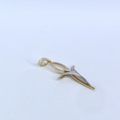 Pingente de Crucifixo em Ouro Branco e Ouro 18k