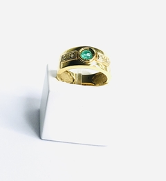Anel em Ouro 18K, Esmeralda e Diamantes - comprar online