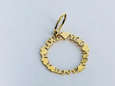 Pingente de Amor (I Love You) Ouro 18k
