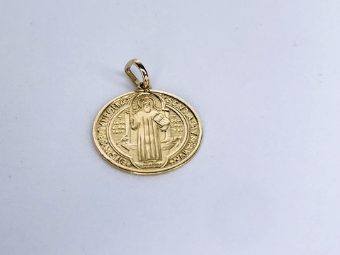 Pingente de Medalha de São Bento em Ouro 18k