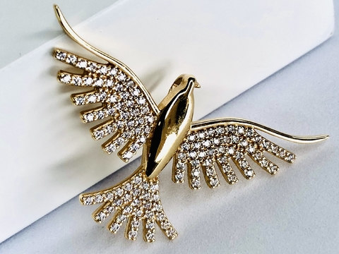 Pingente de Divino Espírito Santo em Ouro 18k e Zircônia