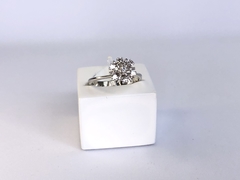 Anel Chuveiro em Ouro Branco e Diamante - loja online