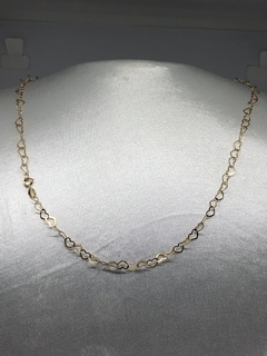 Colar de Corrente e Coração Vazado em Ouro 18k - comprar online