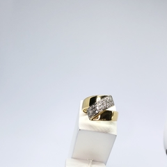 Anel em Ouro 18K, Ouro Branco e Diamantes - loja online