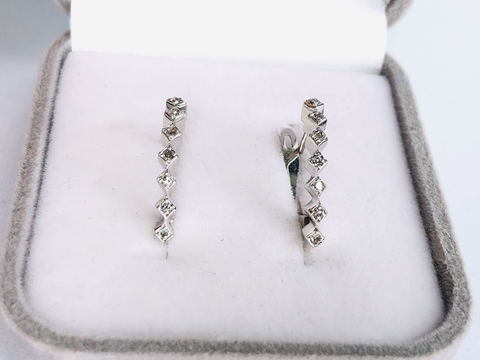 Brinco em Ouro Branco e Diamantes