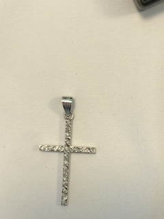 Pingente de Crucifixo em Ouro Branco com Diamantes - loja online