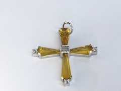 Pingente de Crucifixo, Topázio e Diamante na internet