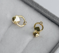Brinco de Coração em Ouro 18k e Diamante - comprar online