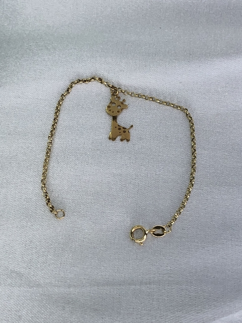 Pulseira Infantil Girafa em Ouro 18k