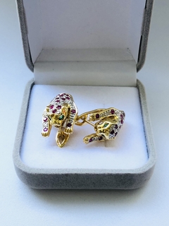 Brinco Pantera em Ouro 18k e Pedras Preciosas - loja online