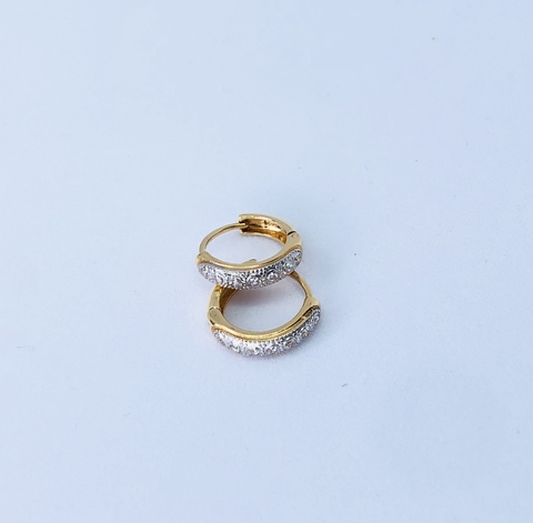 Brinco de Argola em Ouro 18k e Zircônia