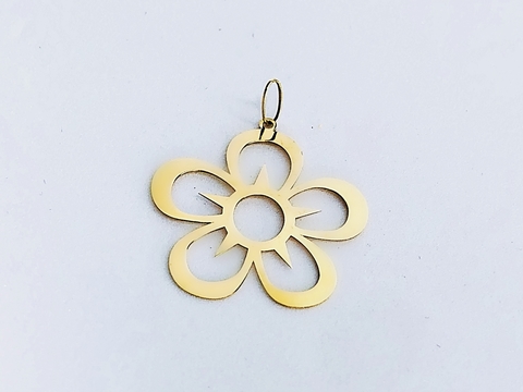 Pingente de Flor Vazada em Ouro 18k