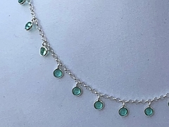 Corrente Prata Gargantilha Zircone Verde - Jolig | Joias de alta qualidade em ouro 18k, prata e pedras preciosas desde 1991