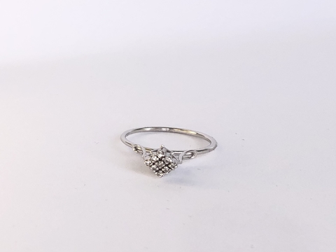 Anel Chuveiro em Ouro Branco e Diamante