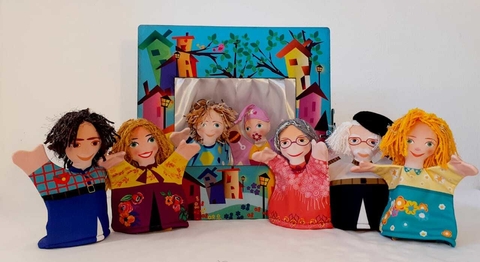 Teatro chico Ciudad Con 7 Títeres Dedo De La Familia - comprar online