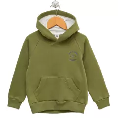 Buzo liso con capucha y bordado