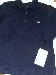 chomba azul lisa con logo