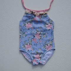 Malla puntillas flor celeste