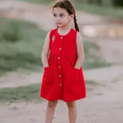 Vestido de tusor con bordado CHIARA