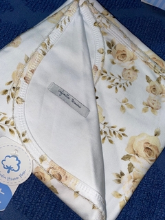 manta doble algodón flores ocre - comprar online