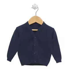 Cardigan escote en v. azul. - comprar online