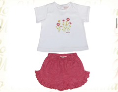 conjunto de remera algodón y short de toalla mini beba