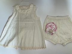 vestido wg corto con bombachudo. 12/18 meses