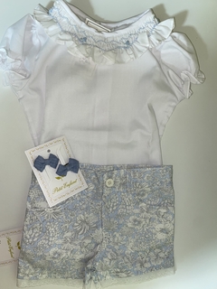 Short poplin petit. Celeste. talle 1 año - comprar online