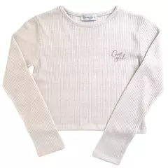 Remera en lanilla lurex con bordado