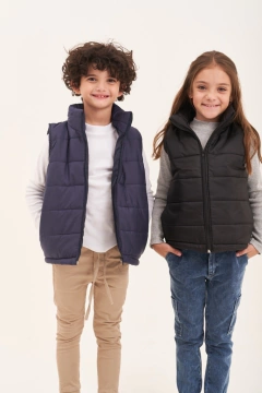 Chaleco de cire con guata azul colegial - comprar online