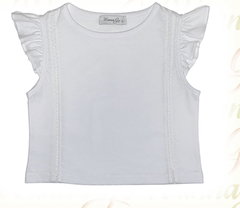 Remera jersey soft volados y puntillas - comprar online
