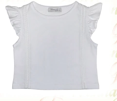 Remera jersey soft volados y puntillas - comprar online