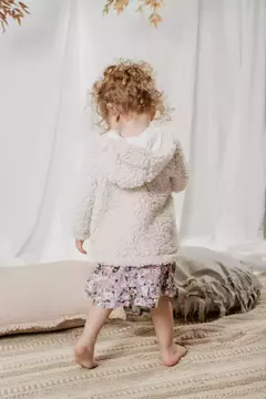 Saquito peludito con botones a presión mini bebe - tienda online