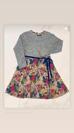 Vestido convinado de lanilla y microfibra