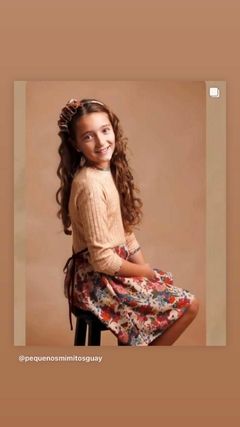 Vestido convinado de lanilla y microfibra - comprar online