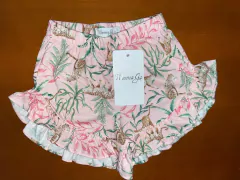 Short selva fondo rosa, algodón