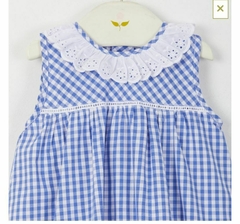 Vestido Volado cuadrille azul - comprar online