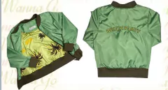 campera de cire (rompevientos) con forro estampado y bordado en espalda