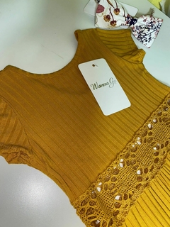 Vestido de morley, color mostaza - comprar online