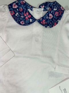 Body cuello camisa con florcitas violeta - comprar online