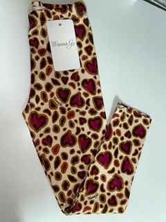 Calza de microfibra estampada print corazones