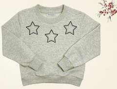 Buzo en Rústico con Estrellas Bordadas con Lurex Plata