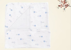 Manta de Interlock Pima con Picot Estampa Elefante
