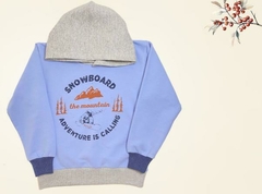 Buzo con Capucha Snowboard Combinado en Frisa Elastizada y Gamuzada - comprar online