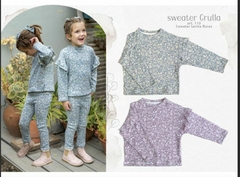 Sweater de laniila estampada. Color azul.