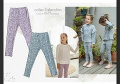Calza de lanilla estampada. Azul