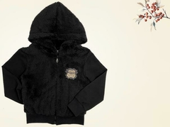Campera de piel combinada con bordado - comprar online