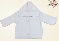 Campera de plush forrada en algodón con detalles en picot
