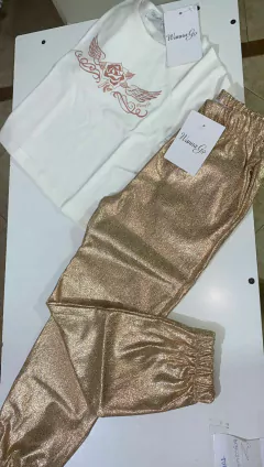 Jogger con bolsillo de bengalina elastizada foil - comprar online