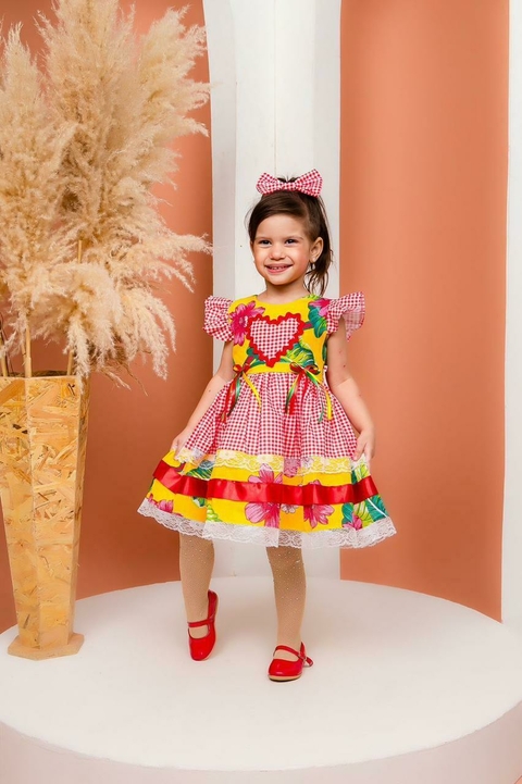 VESTIDO JUNINO VERMELHO/AMARELO - comprar online